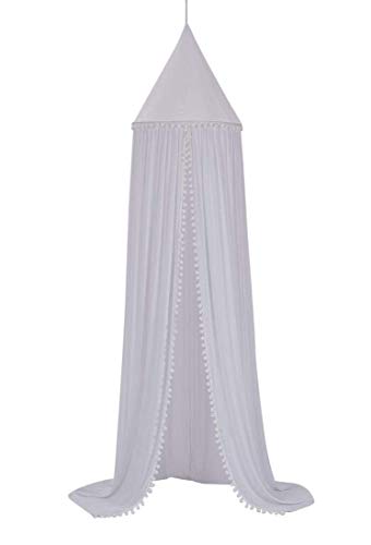 BAIHUODRESS Cama con Dosel para Niños, Juego para Bebés, Interiores o Exteriores, Decoración de la Cama y del Dormitorio, Mosquitero (Altura de 245 cm) Rosa Blanco Gris