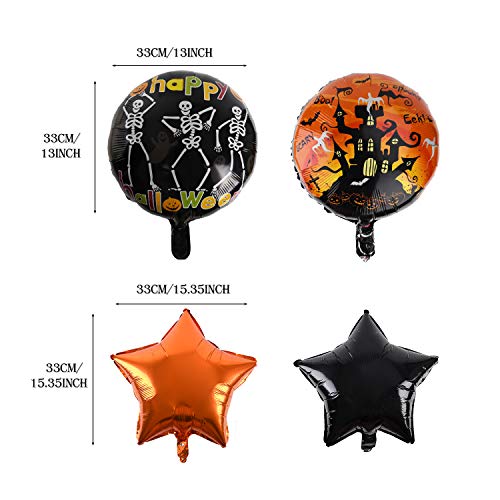 balnore Decoracion Halloween Casa, 34 piezas Globos Halloween, Globos Negros Y Naranjas con Fantasmas, Decoración perfecta para fiestas