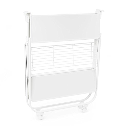 Balvi Carrito Servicio Origami Color Blanco Plegable con Ruedas Metal 69x68x40cm