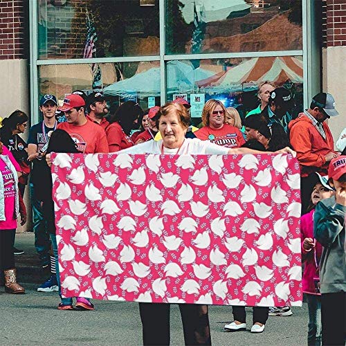 Bandera de jardín, Paloma de la paz rosa Rama de olivo Fiesta de bienvenida temática Decoraciones exteriores al aire libre Adornos Selecciones Hogar Casa Jardín Decoración de patio 3 x 5 pies Bander