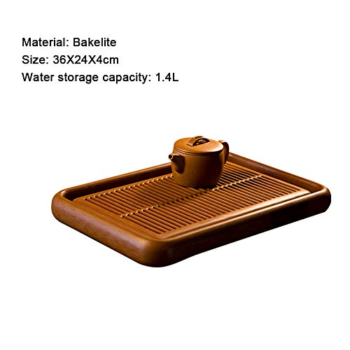 Baquelita Simple té Bandeja del hogar Tipo de Almacenamiento en seco Brewing Tabla pequeña Oficina de Kung Fu Juego de té de la Bandeja de Drenaje de té Tabla Desmontable