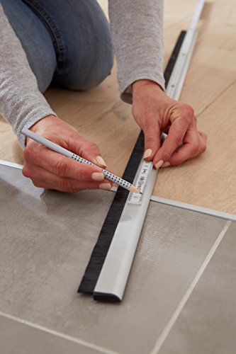 Barra bajo puertas de aluminio tesamoll Comfort con cepillo basculante (1mx40mm)