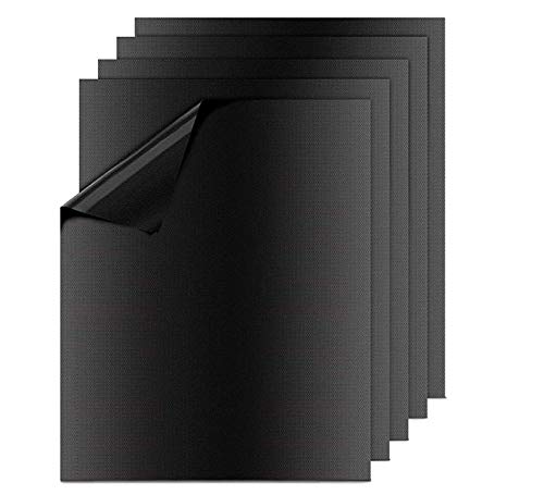 BBQ Grill Mat, Esteras Parrilla de Barbacoa 5 Piezas, Grill de Malla Resistente al Calor Parrilla Reutilizable Adecuado para Hornear Carne, Pescado, Verduras, 40 * 33 cm