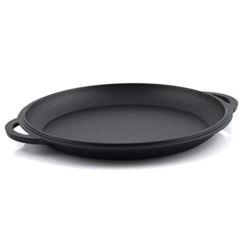 BBQ-Toro - Kazan con asas y tapa I Hierro Fundido I 12,litros I Fondo plano I Color negro I Curada I Wok para grill I Todo tipo de cocinas I BBQ I Camping