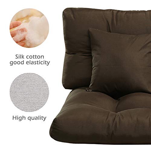 BCASE Pack Cojin Palet Fibra + Cojín Respaldo para Palés Acolchados, Cojín Relleno, Incluyen Cojín de Respaldo y Asiento, Ideal para Jardín, Terraza, Patio y Balcón, Chocolate