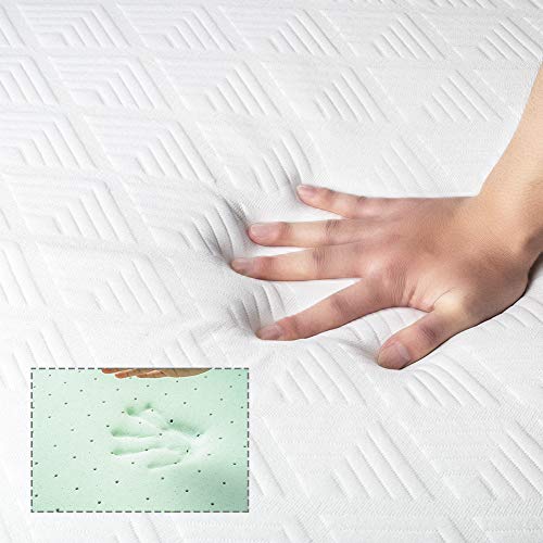 BedStory [Infusión de Té Verde Natural Topper Colchón 135x190x5cm con Infusión de Té Verde Natural, Anti-ácaros y Transpirable, Sobrecolchón Viscoelastico con Cubierta Desmontable y Lavable