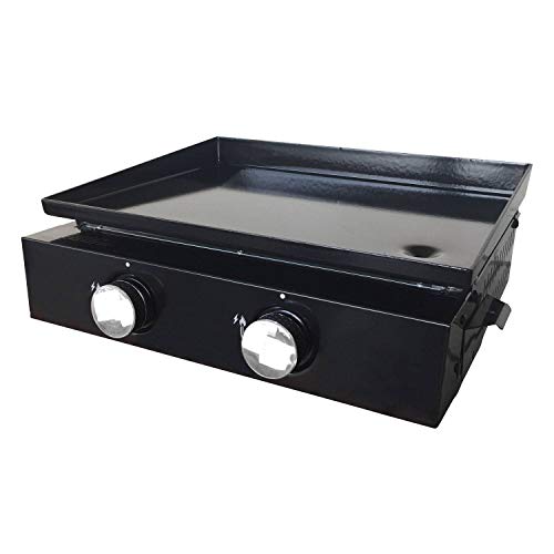 Beneffito Cooker - Plancha de Gas - 2 Quemadores de Acero Aluminizado - 4 KW de Potencia - Placa de Acero Inoxidable - Cocción Sana y Sabrosa