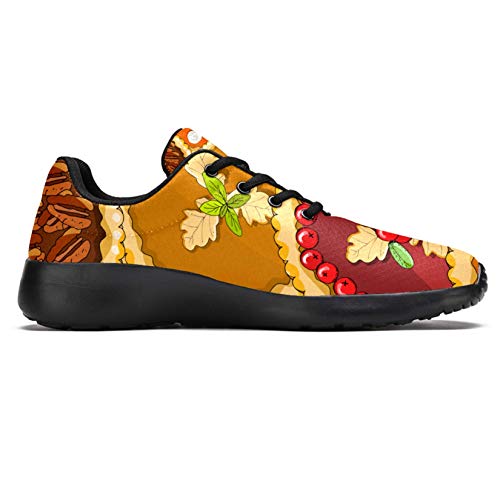 Bennigiry Tartas de Acción de Gracias Cosecha de Otoño Athletic Trainers Zapatillas Ligeras Calzado Deportivo para Mujer