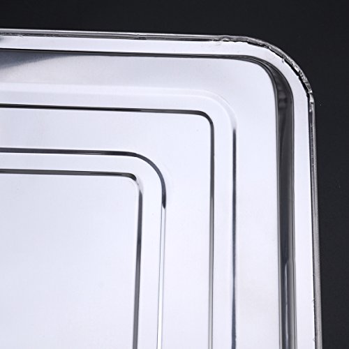 BESTonZON Bandeja de Acero Inoxidable Horno Bandeja para Hornear Bandeja Bandeja de Galletas Rectángulo 45x35x2cm