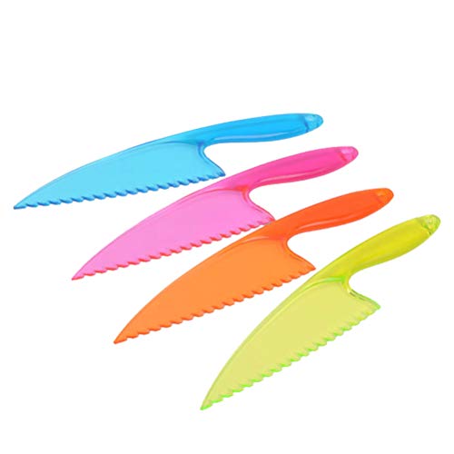 BESTonZON Cuchillo de Cocina de plástico Cuchillo de Lechuga Cuchillo de la Torta Pan Pie Cortador de Pasteles Servidor Herramienta de Hornear (Color Aleatorio)