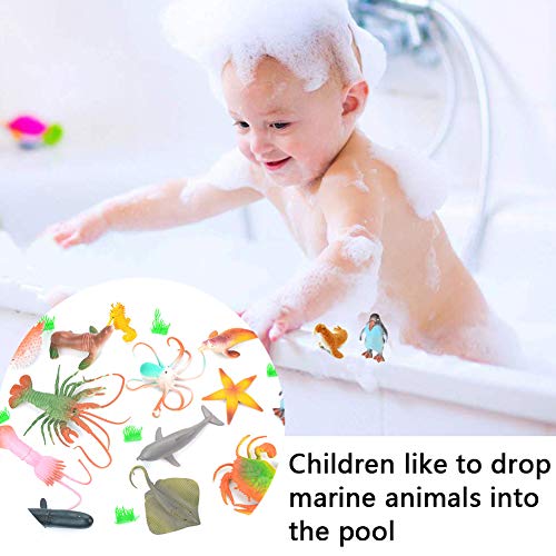 BESTZY 21pcs Grande Animales de Juguete Mini Figuras Marinos Plástico Fauna Submarina Realista para Jugar en el Baño Fiesta Educativa Mar(10cm-20cm)