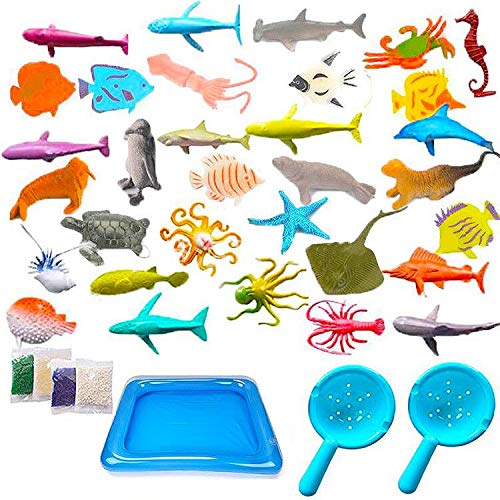 BESTZY 40pcs Animales de Juguete Mini Figuras Marinos Plástico Fauna Submarina Realista para Jugar en el Baño Fiesta Educativa Mar