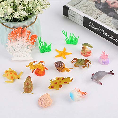 BESTZY 66pcs Animales de Juguete Mini Figuras Marinos Plástico Fauna Submarina Realista para Jugar en el Baño Fiesta Educativa Mar
