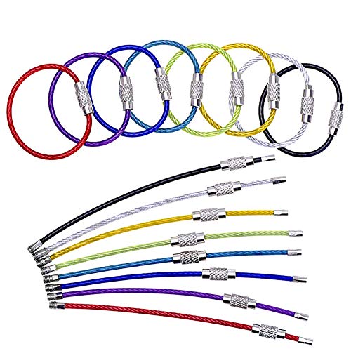 BETOY 40pcs llaveros de Alambre, Multicolor alambre de acero inoxidable llavero,Cable Llavero Porta Materiales de Colgar Etiqueta del Equipaje,Llaves Identificadores de Etiquetas de Identificación