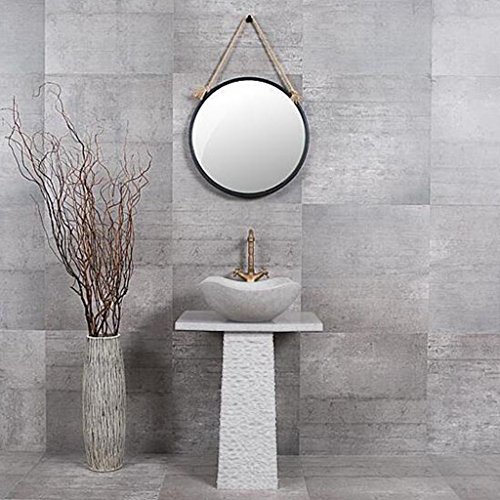 Betty Espejo de tocador para encimera de Hierro Forjado Estilo Vintage, Industrial, Espejo de Pared Circular Decorativo, Espejo Creativo para Colgar, 80 cm