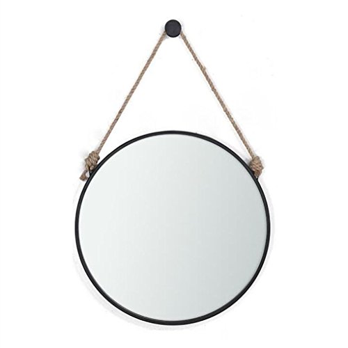 Betty Espejo de tocador para encimera de Hierro Forjado Estilo Vintage, Industrial, Espejo de Pared Circular Decorativo, Espejo Creativo para Colgar, 80 cm