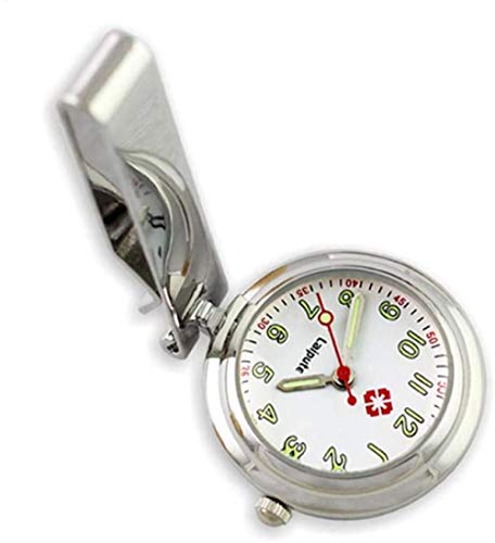 B/H Relojes Bolsillo NúMeros AráBigos,Reloj de Bolsillo de Cuarzo Impermeable, Reloj de Pecho Luminoso para Enfermera-D
