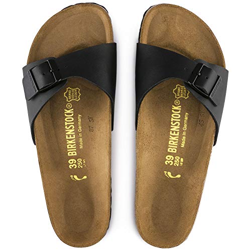 Birkenstock MADRID Birko-Flor Mules Mujer, Negro (Schwarz), 39 EU (Estrecho)