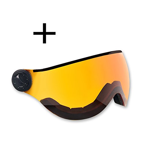 Black Crevice Arlberg-Casco de esquí con 2 Viseras, Unisex-Adulto, Hielo, M/L (58-61 cm)