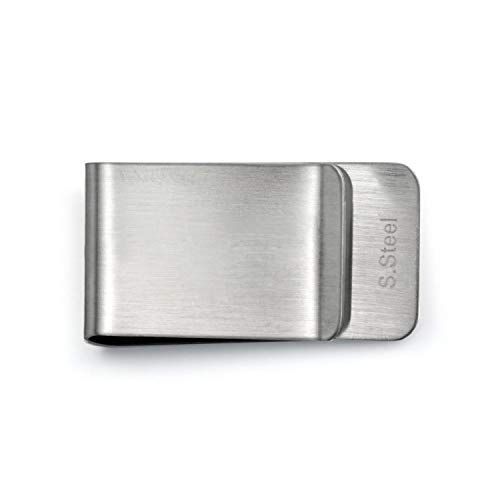 Bling Jewelry Tecla Griego Dinero Clip para Hombres Tarjetero Personalizado Inlay Esmalte Negro De Dos Tonos Acero Tono Plata