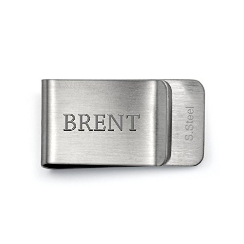 Bling Jewelry Tecla Griego Dinero Clip para Hombres Tarjetero Personalizado Inlay Esmalte Negro De Dos Tonos Acero Tono Plata