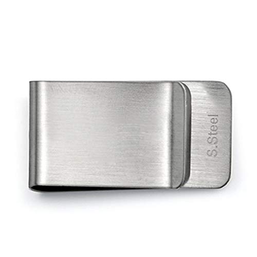 Bling Jewelry Tecla Griego Dinero Clip para Hombres Tarjetero Personalizado Inlay Esmalte Negro De Dos Tonos Acero Tono Plata