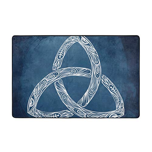Blived Alfombra de baño Alfombra,Alquimia Trinidad Triquetra Celta Cuerpo Mente Espíritu Historia Espiritual Tatuaje Libro mágico Mitología Alfombra de baño 75cmx45cm