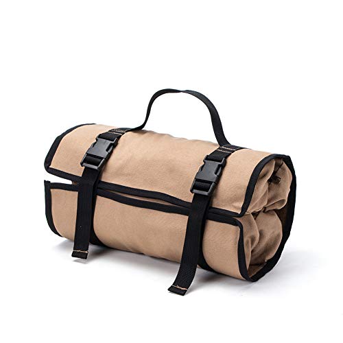 Bolsa organizadora de herramientas enrollable, de lona, adecuada para coche o acampada