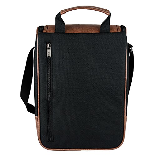 Bolso aislado del refrigerador del totalizador del cuero del vino de Frehore - diseño del portador de la botella del lujo 2 para el almuerzo(marrón oscuro)