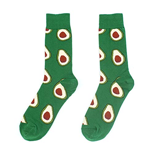 BONANGEL Calcetines Estampados Hombre, Hombres Ocasionales Calcetines Divertidos Impresos de Algodón de Pintura Famosa de Arte Calcetines, Calcetines de Colores de moda (1 Pare-Avocado)