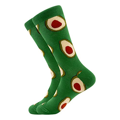 BONANGEL Calcetines Estampados Hombre, Hombres Ocasionales Calcetines Divertidos Impresos de Algodón de Pintura Famosa de Arte Calcetines, Calcetines de Colores de moda (1 Pare-Avocado)