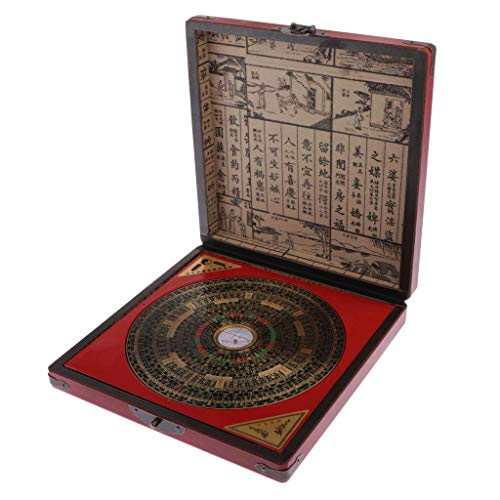 Bonarty 8 '' Feng Shui Luo Pan Fengshui Herramienta Brújula Geomántica Coleccionable Negro