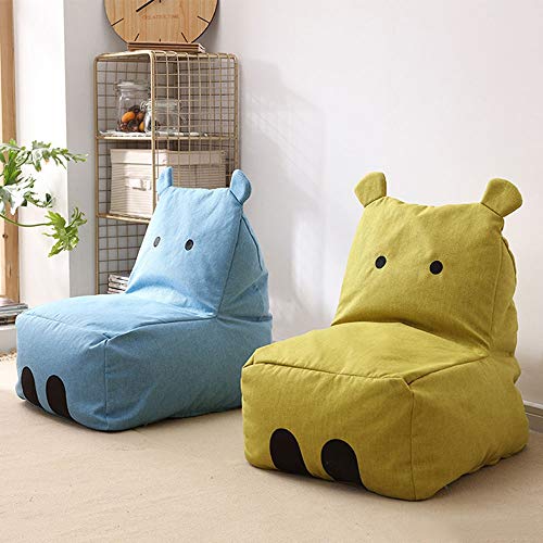 BOOSC Hipopótamo para niños Sofá, Bebé Perezoso Bolsa de habichuelas Niño niña Princesa Moda Tela creativa Sofá pequeño Lavable Sedentario Desmontable Desmontable Forma animal Cubierta de tela para la