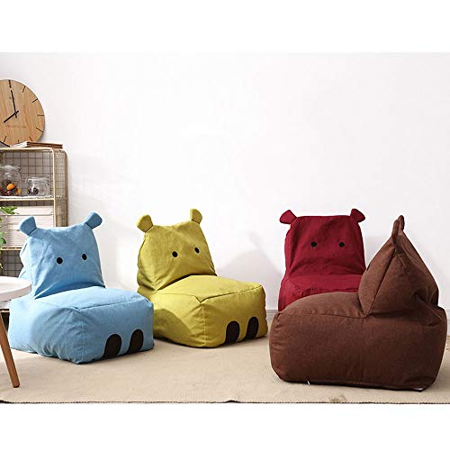 BOOSC Hipopótamo para niños Sofá, Bebé Perezoso Bolsa de habichuelas Niño niña Princesa Moda Tela creativa Sofá pequeño Lavable Sedentario Desmontable Desmontable Forma animal Cubierta de tela para la