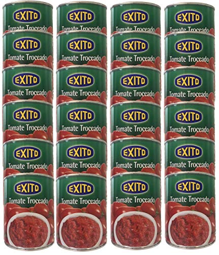 Bote de tomate troceado marca Éxito 390 g.[PACK 24 UNIDADES]