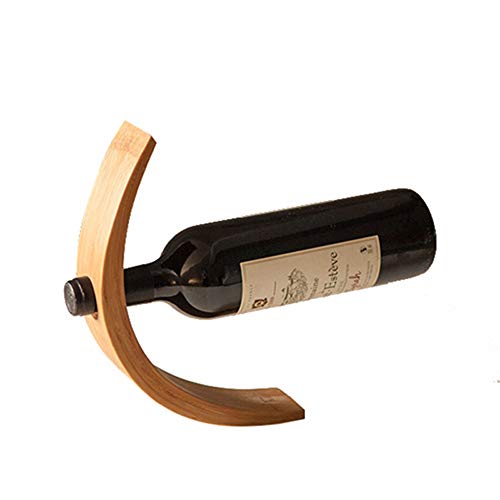 Botellero Decoración de estante de vino de bambú Estante de Vino Decoración moderna y minimalista para el hogar Botelleros Vino No es fácil de deformar y moho Expositor de vino(240 × 180 × 18 mm)
