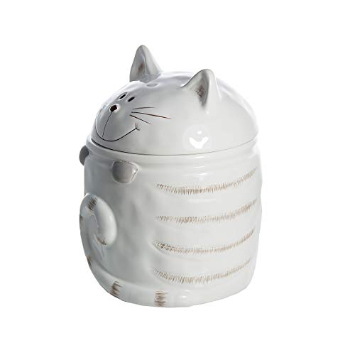 Botes para alimentos cerámica, tarro de ceramica blanco con diseño de gato, de uso general, té, café, azúcar, regalo con gatos, animales temática