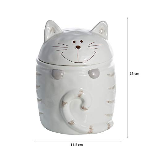 Botes para alimentos cerámica, tarro de ceramica blanco con diseño de gato, de uso general, té, café, azúcar, regalo con gatos, animales temática
