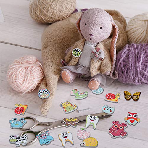 Botones Costura de Colores Madera Animales Botones para manualidades de DIY Coser Artesanía 150 Unidades
