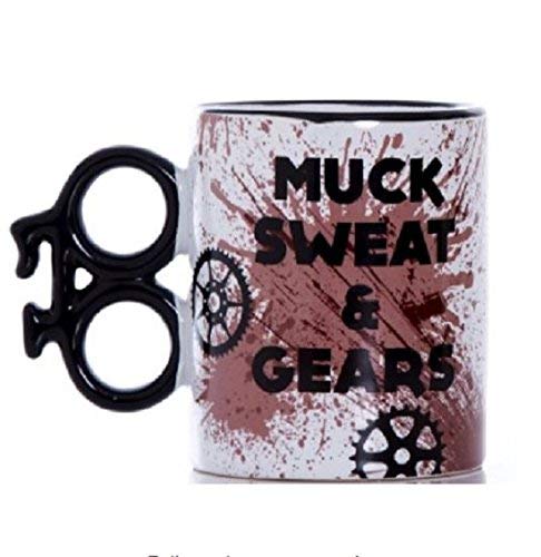 Boxer - Taza de cerámica, diseño con Texto en inglés «Muck Sweat and Gears», marrón