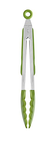 BRA Prior Pinza de Cocina Apta para el Contacto con los Alimentos, Acero Inoxidable, Verde, 28.5 cm