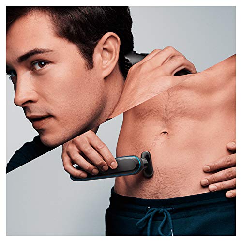 Braun MGK5280 9 en 1 - Máquina recortadora de barba, set de depilación corporal y cortapelos para hombre, color negro/azul