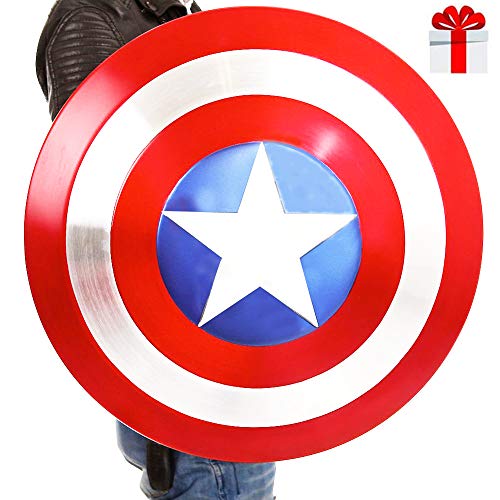 B&T Captain America Shield Full Metal Handheld Movie Edition Bar Creative Soft Decoración de la Pared Colgante Aluminio America Men Props Adulto Cosplay Shield