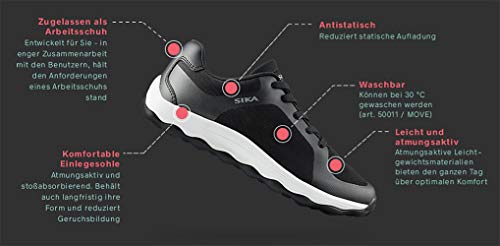 Bubble Move 50011 - Zapatilla de trabajo, adecuada para hospitales y cuidados, gastronomía (HORECA) y cocina, industria farmacéutica, servicio y limpieza, ocio, color Blanco, talla 45 EU
