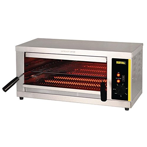 Buffalo parrilla eléctrica de cuarzo 302X643X386 mm de acero inoxidable para barbacoa