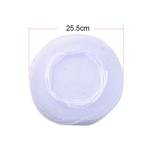 BUONDAC 50Pcs Bolsas Bolsitas Saquitos Organza Boda Diámetro 26cm Blanco para Joyas Regalo Recuerdo Arroz Confeti Detalles Invitados Boda Navidad Fiesta Bautizo con Cintas