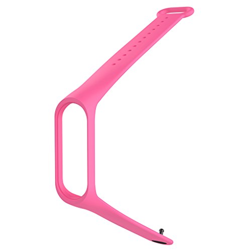 Busirde Correa de Repuesto para Xiaomi MI 3 TPU Pulsera de la Correa de muñeca Inteligente Sustituir Accesorios Rosa roja para Xiaomi Mi Band 3