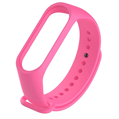 Busirde Correa de Repuesto para Xiaomi MI 3 TPU Pulsera de la Correa de muñeca Inteligente Sustituir Accesorios Rosa roja para Xiaomi Mi Band 3