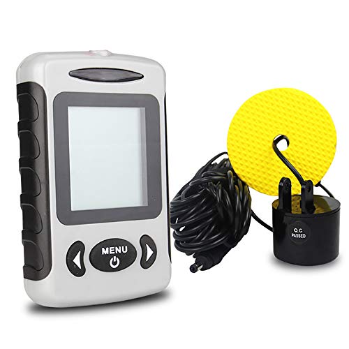 BYBYC Sonar Buscador de los Pescados Fishfinder Mar del Contorno de Temperatura Sonda de Profundidad de Sonar Sonda Equipos de Pesca,Gris