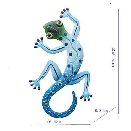 Cabilock 2 Piezas de Metal Gecko Decoración de Pared Al Aire Libre Lagarto Jardín Patio Arte Gecko Estatuilla Animal Colgante Metal Esculturas de Pared Decoraciones Forgarden Interior